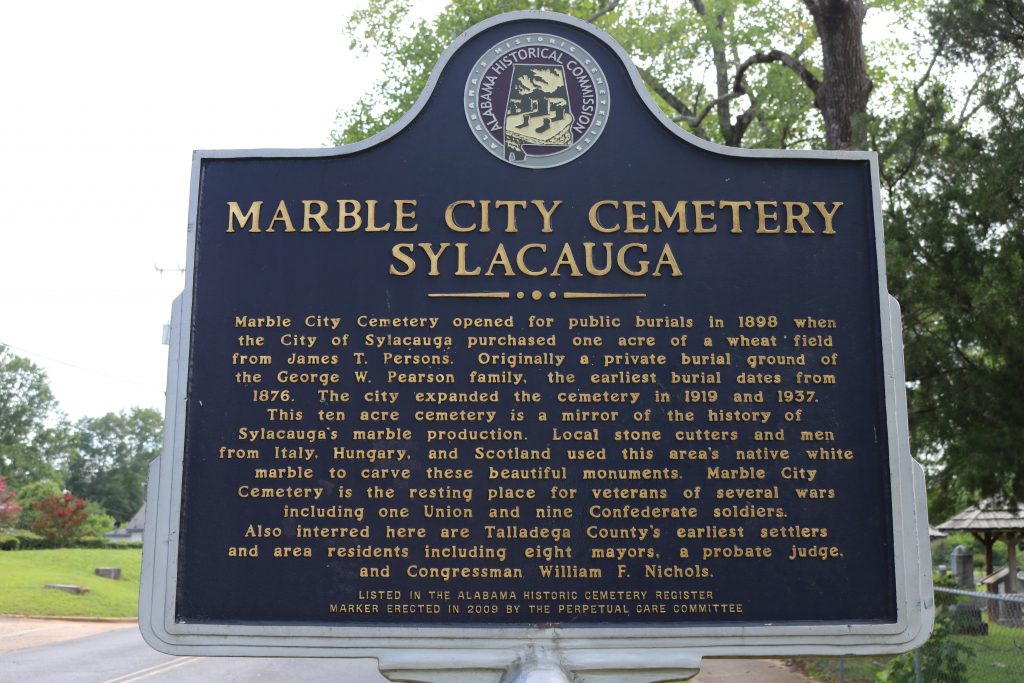 Historic Marker Series The Marble City Cemetery Sylacauga News