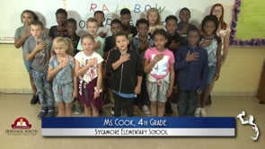 2019-2020 Pledge of Allegiance – Ms. Cook’s 4th Grade Class at Sycamore Elementary School
