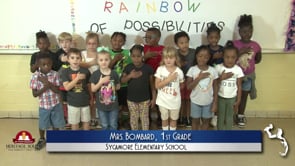 2019-2020 Pledge of Allegiance – Mrs. Bombard’s 1st Grade Class at Sycamore Elementary School