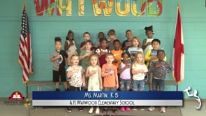 2019-2020 Pledge of Allegiance – Ms. Martin’s K5 Class at A.H. Watwood Elementary School