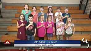 2019-2020 Pledge of Allegiance – Mrs. Hannah’s 1st Grade Class at Coosa Valley Academy