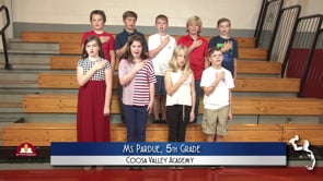 2019-2020 Pledge of Allegiance – Ms. Pardue’s 5th Grade Class at Coosa Valley Academy