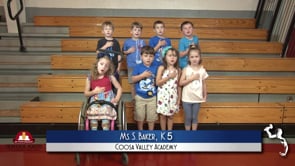 2019-2020 Pledge of Allegiance – Ms. S. Baker’s K5 Class at Coosa Valley Academy