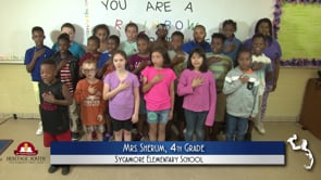 2019-2020 Pledge of Allegiance – Mrs. Sherum’s 4th Grade Class at Sycamore Elementary School