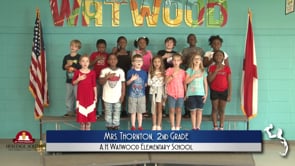 2019-2020 Pledge of Allegiance – Mrs. Thornton’s 2nd Grade Class at A.H. Watwood Elementary School