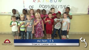2019-2020 Pledge of Allegiance – Mrs. Pruitt’s K5 Class at Sycamore Elementary School