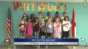 2019-2020 Pledge of Allegiance – Mrs. Clayton’s 3rd Grade Class at A.H. Watwood Elementary School