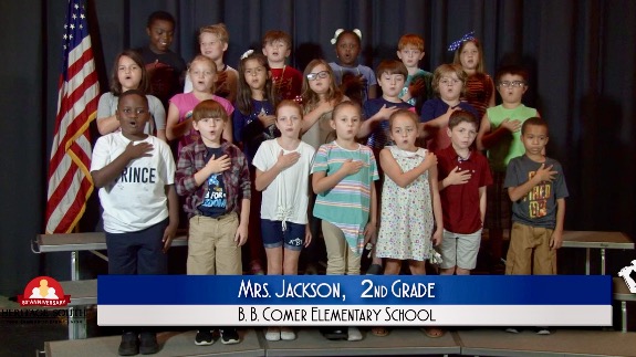 2019-2020 Pledge of Allegiance – Mrs. Jackson’s 2nd Grade Class at B.B. Comer Elementary School