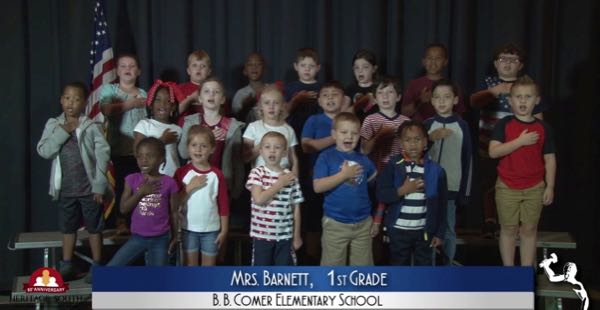 2019-2020 Pledge of Allegiance – Mrs. Barnett’s 1st Grade Class at B.B. Comer Elementary School