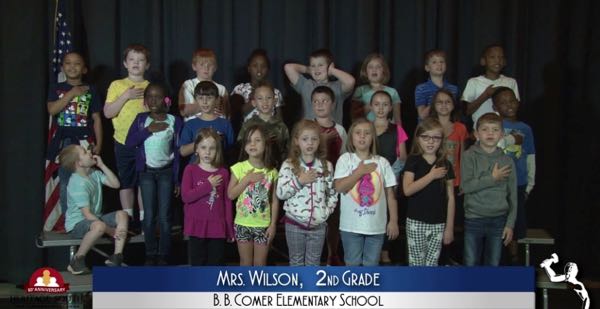 2019-2020 Pledge of Allegiance – Mrs. Wilson’s 2nd Grade Class at B.B. Comer Elementary School