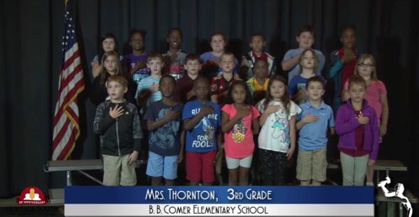 2019-2020 Pledge of Allegiance – Mrs. Thornton’s 3rd Grade Class at B.B. Comer Elementary School