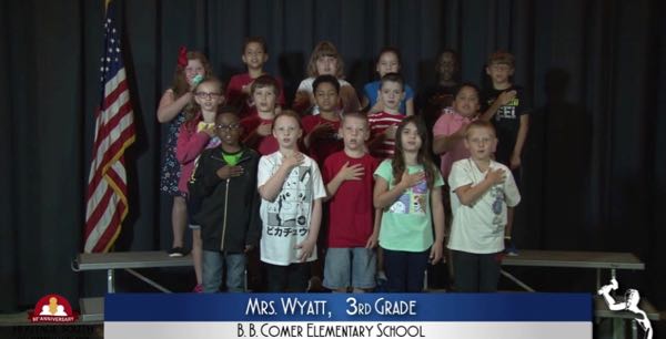 2019-2020 Pledge of Allegiance – Mrs. Wyatt’s 3rd Grade Class at B.B. Comer Elementary School