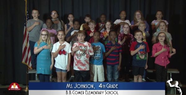 2019-2020 Pledge of Allegiance – Ms. Johnson’s 4th Grade Class at B.B. Comer Elementary School