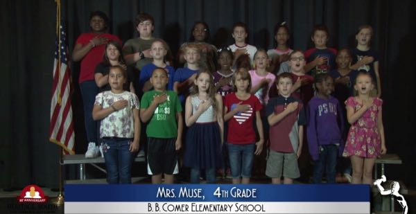 2019-2020 Pledge of Allegiance – Mrs. Muse’s 4th Grade Class at B.B. Comer Elementary School