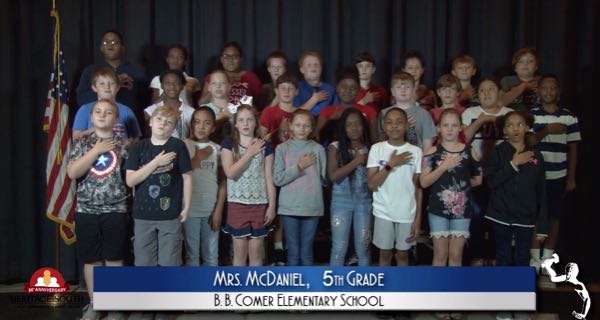 2019-2020 Pledge of Allegiance – Mrs. McDaniel’s 5th Grade Class at B.B. Comer Elementary School
