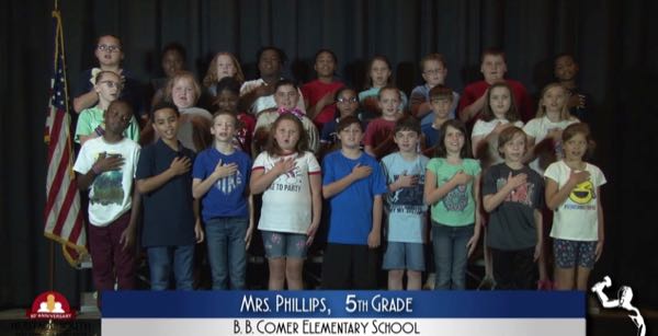 2019-2020 Pledge of Allegiance – Mrs. Phillips’ 5th Grade Class at B.B. Comer Elementary School