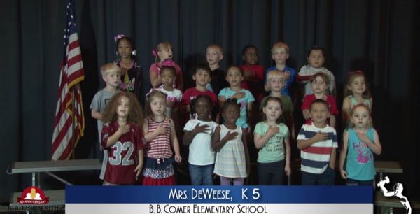 2019-2020 Pledge of Allegiance – Mrs. DeWeese’s K5 Class at B.B. Comer Elementary School