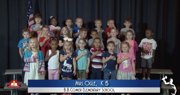2019-2020 Pledge of Allegiance – Mrs. Ogle’s K5 Class at B.B. Comer Elementary School