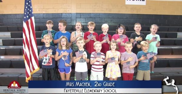 2019-2020 Pledge of Allegiance – Mrs. Machen’s 2nd Grade Class at Fayetteville Elementary School