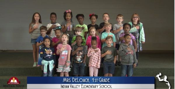 2019-2020 Pledge of Allegiance – Mrs. DeLoach’s 1st Grade Class at Indian Valley Elementary School