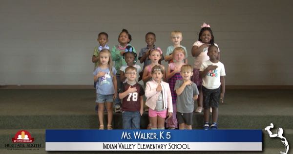 2019-2020 Pledge of Allegiance – Ms. Walker’s K5 Class at Indian Valley Elementary School