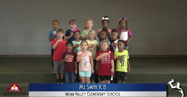 2019-2020 Pledge of Allegiance – Ms. Smith’s K5 Class at Indian Valley Elementary School