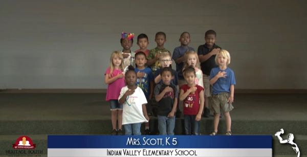 2019-2020 Pledge of Allegiance – Mrs. Scott’s K5 Class at Indian Valley Elementary School