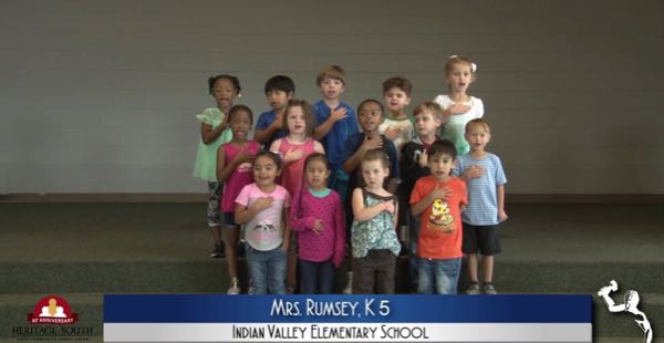 2019-2020 Pledge of Allegiance – Mrs. Rumsey’s K5 Class at Indian Valley Elementary School