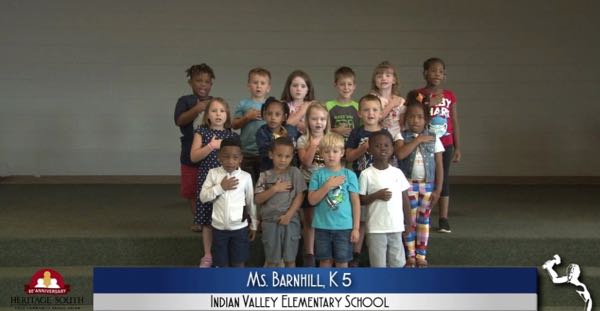 2019-2020 Pledge of Allegiance – Ms. Barnhill’s K5 Class at Indian Valley Elementary School