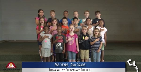 2019-2020 Pledge of Allegiance – Ms. Sears’ 2nd Grade Class at Indian Valley Elementary School