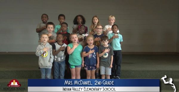 2019-2020 Pledge of Allegiance – Mrs. McDaniel’s 2nd Grade Class at Indian Valley Elementary School