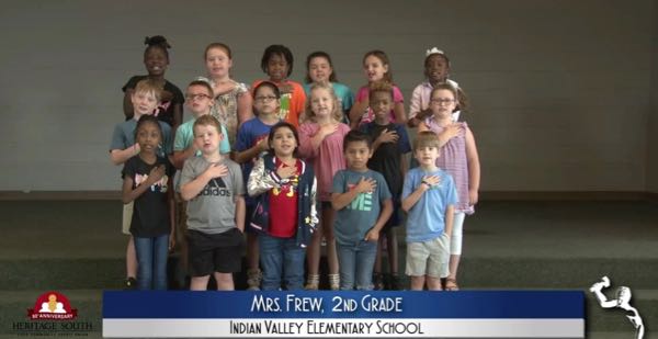 2019-2020 Pledge of Allegiance – Mrs. Frew’s 2nd Grade Class at Indian Valley Elementary School