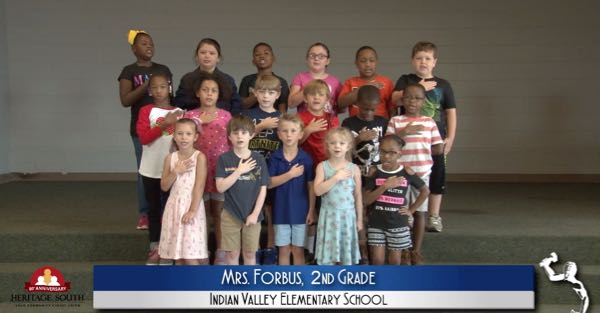 2019-2020 Pledge of Allegiance – Mrs. Forbus’ 2nd Grade Class at Indian Valley Elementary School