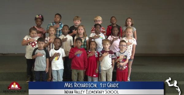 2019-2020 Pledge of Allegiance – Mrs. Richardson’s 1st Grade Class at Indian Valley Elementary School