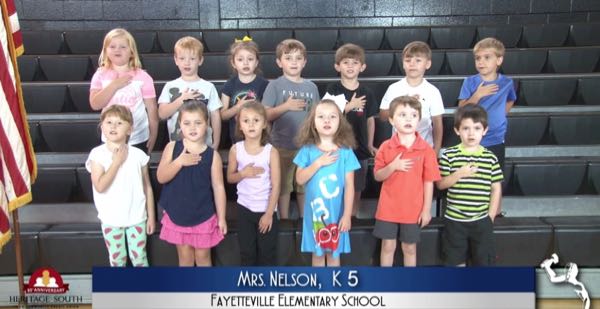 2019-2020 Pledge of Allegiance – Mrs. Nelson’s K5 Class at Fayetteville Elementary School