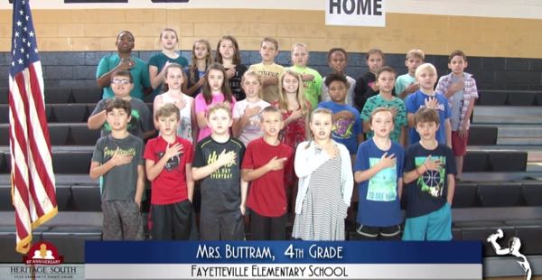 2019-2020 Pledge of Allegiance – Mrs. Buttram’s 4th Grade Class at Fayetteville Elementary School