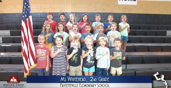 2019-2020 Pledge of Allegiance – Ms. Whitehead’s 2nd Grade Class at Fayetteville Elementary School