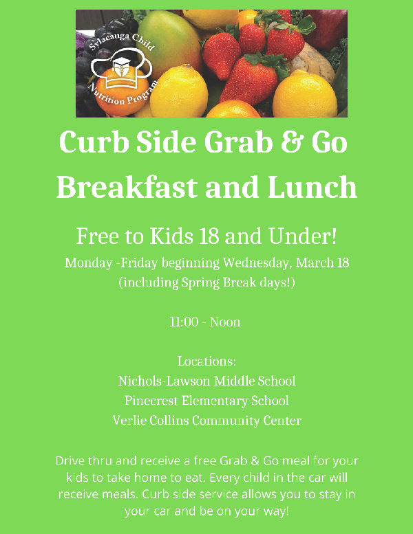 Sylacauga City Schools to provide lunch and breakfast to students while schools are closed