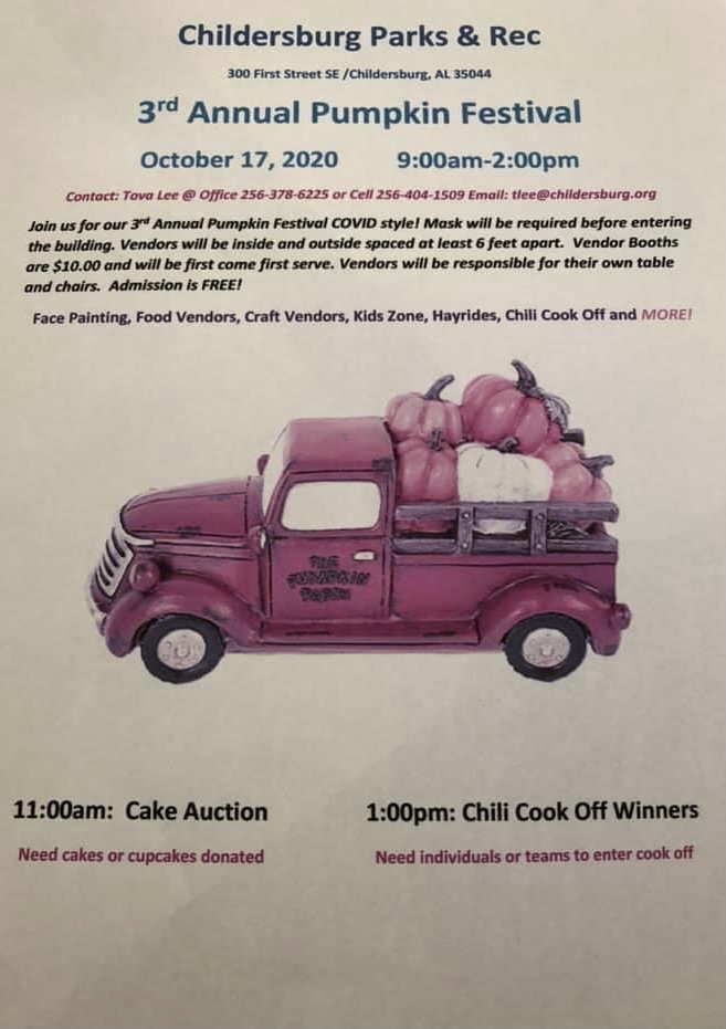 Childersburg Parks and Recreation to hold its 3rd annual Pumpkin Festival