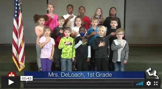2020-2021 Pledge of Allegiance – Mrs. DeLoach’s 1st Grade Class at Indian Valley Elementary School