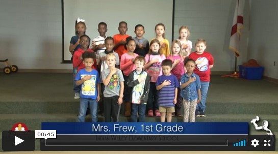 2020-2021 Pledge of Allegiance – Mrs. Frew’s 1st Grade Class at Indian Valley Elementary School