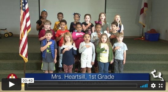 2020-2021 Pledge of Allegiance – Mrs. Heartsill’s 1st Grade Class at Indian Valley Elementary School