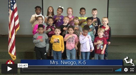 2020-2021 Pledge of Allegiance – Mrs. Nwogo’s K5 Class at Indian Valley Elementary School