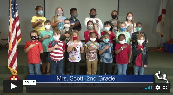 2020-2021 Pledge of Allegiance – Mrs. Scott’s 2nd Grade Class at Indian Valley Elementary School