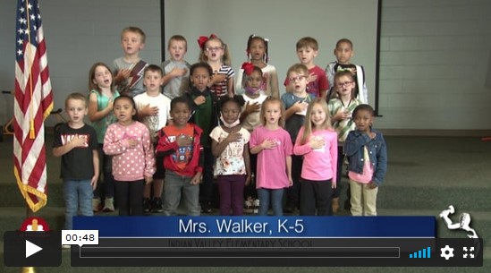 2020-2021 Pledge of Allegiance – Mrs. Walker’s K5 Class at Indian Valley Elementary School