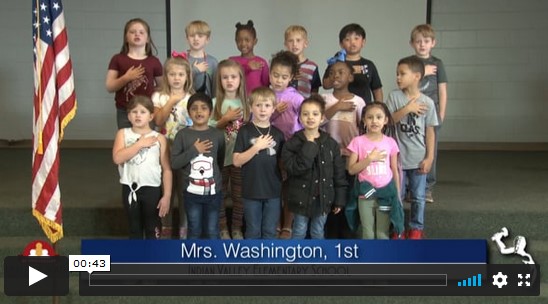 2020-2021 Pledge of Allegiance – Mrs. Washington’s 1st Grade Class at Indian Valley Elementary School