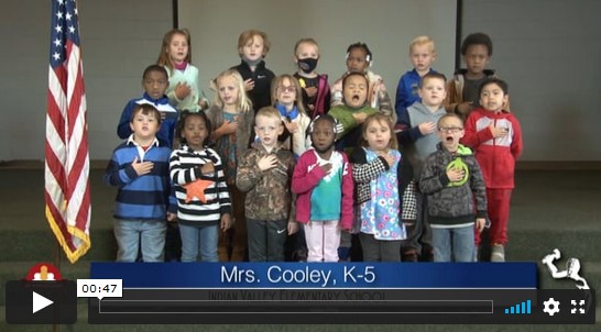 2020-2021 Pledge of Allegiance – Mrs. Cooley’s K5 Class at Indian Valley Elementary School