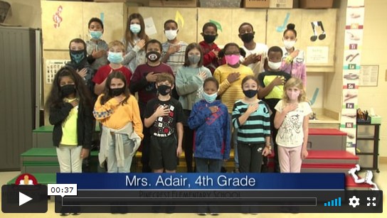 2020-2021 Pledge of Allegiance – Mrs. Adair’s 4th Grade Class at Pinecrest Elementary School