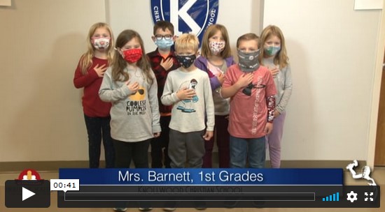 2020-2021 Pledge of Allegiance – Mrs. Barnett’s 1st Grade Class at Knollwood Christian School