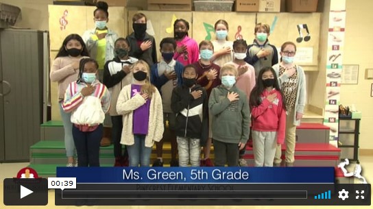 2020-2021 Pledge of Allegiance – Ms. Green’s 5th Grade Class at Pinecrest Elementary School